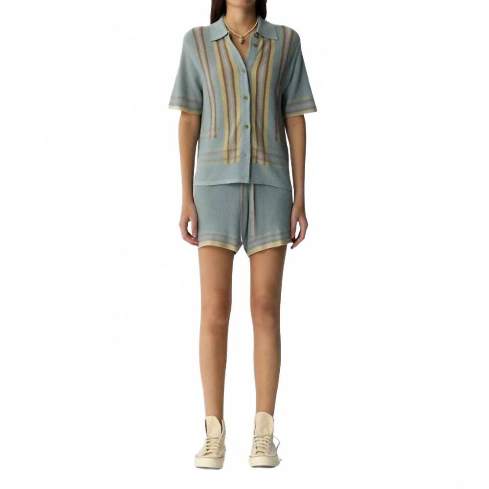 NEW GUEST IN RESIDENCE button-down shirt in clear sky combo